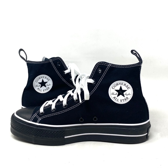 Converse Ctas Lift Platform High Skate Shoes Women's Black Canvas Custom 172580C - Picture 6 of 10